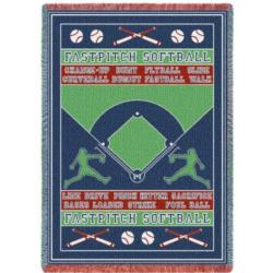 Fast Pitch Softball Throw Blankets